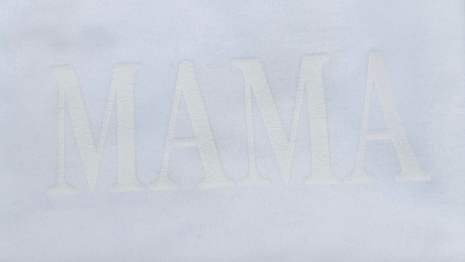 Mama T-shirt- white on white