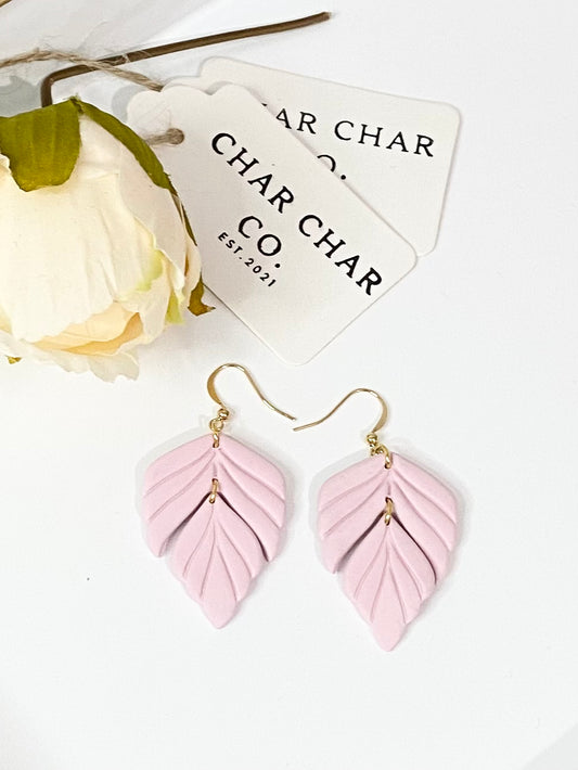 Pastel Pink Flutter Dangle Earrings