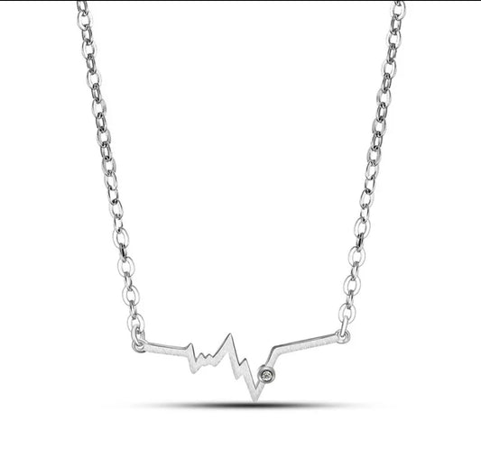 Heartbeat necklace.  Made of stainless steel and will not tarnish.  Perfect for gifting to that special person.  