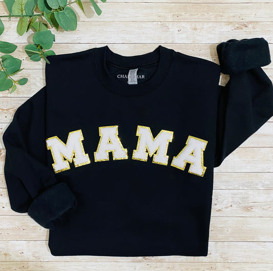 Mama chenille patch crewneck sweatshirt