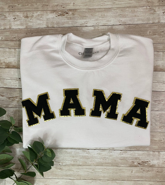 Mama chenille patch crewneck sweatshirt