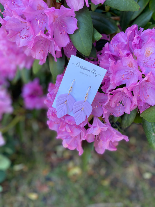 Pastel Lavender Flutter Dangle Earrings